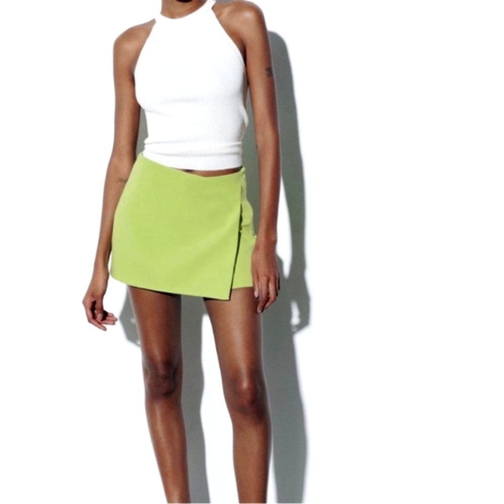 Zara Green Wrap Mini Skort 💚